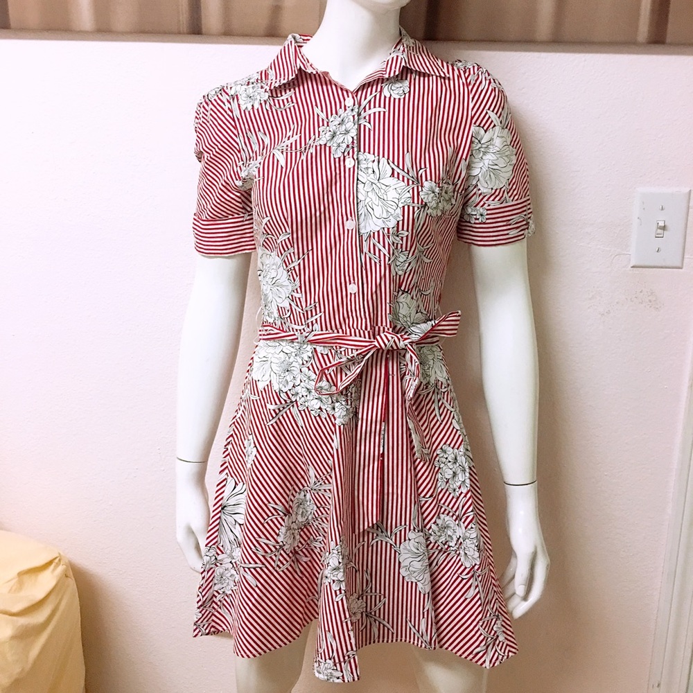 Striped and floral dress